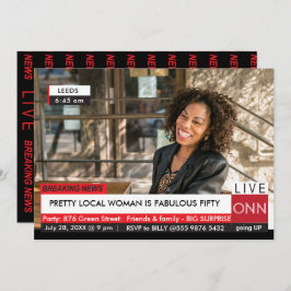 50e verjaardag Vrouwen Funny TV News Kaart