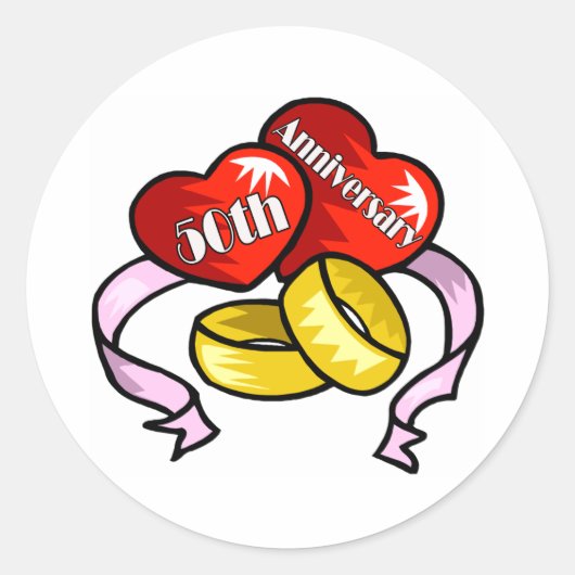 50e verjaardag w ronde sticker (Voorkant)