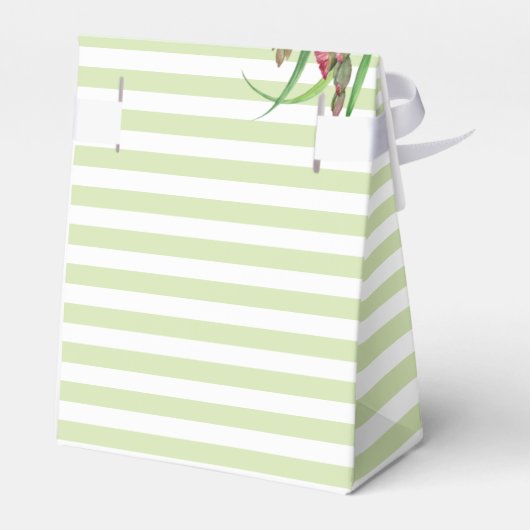 50e verjaardag Warm Floral Spring Blooms Stripes Bedankdoosjes (Achterkant)