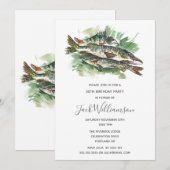 50e verjaardag | Waterverf vis Kaart (Voorkant / Achterkant)