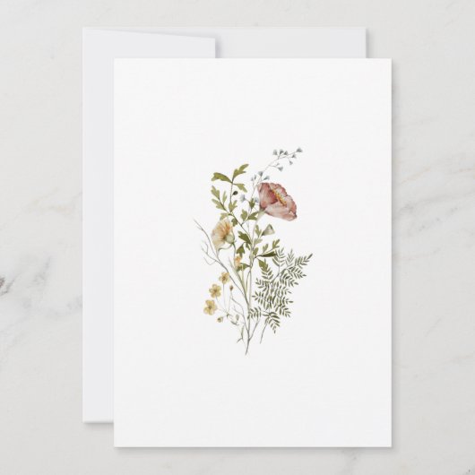 50e verjaardag Waterverf Wildflowers Floral Kaart (Achterkant)