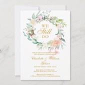 50e verjaardag We Still Do bloemenguirlande foto Kaart (Voorkant)