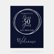 50e verjaardag Welkom Proost 50 jaar Party Navy