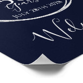 50e verjaardag Welkom Proost 50 jaar Party Navy Poster (Hoek)