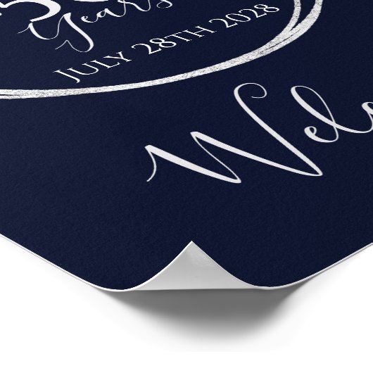 50e verjaardag Welkom Proost 50 jaar Party Navy Poster (Hoek)