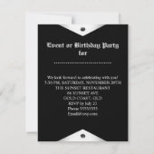 50e verjaardag Wijn Black Gold Silver Kaart (Achterkant)