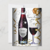  50e verjaardag Wijn Zwarte gouden ballonnen Kaart (Voorkant)