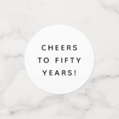 50e verjaardag wit en goud op maat confetti (Kleine voorkant)