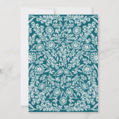 50e Verjaardag Witte & Donker Blauwgroen Botanisch Kaart (Achterkant)