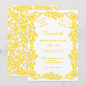 50e verjaardag Witte Gouden Botanische Bloemen Kaart (Voorkant / Achterkant)