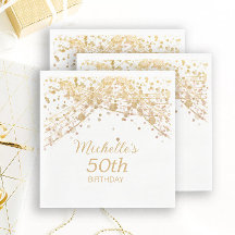 50e verjaardag Witte Gouden Glitter Sliert Lichtje