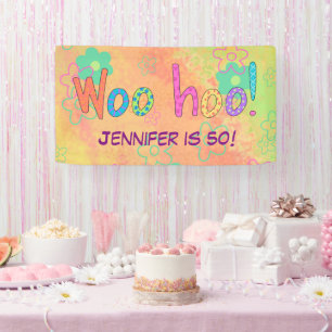 50e verjaardag WooHoo naam gepersonaliseerde banne Spandoek