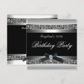 50e verjaardag Zebra Black White Diamond Kaart (Voorkant / Achterkant)