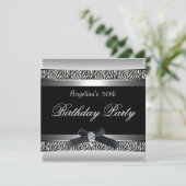 50e verjaardag Zebra Black White Diamond Kaart (Staand voorkant)