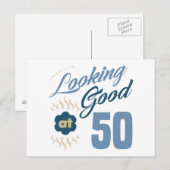 50e verjaardag Ziet er goed uit Briefkaart (Voorkant / Achterkant)