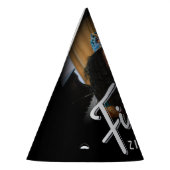 50e verjaardag Zilver Zwart Persoonlijke Fotonaam Feesthoedjes (Links)