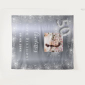 50e verjaardag zilveren foto glitter welkom wandkleed (Voorkant (horizontaal))