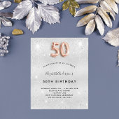 50e verjaardag zilveren roos gouden uitnodiging