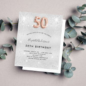 50e verjaardag zilveren roos gouden uitnodiging