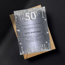 50e verjaardag zilvermetalen glitterstofglazuur