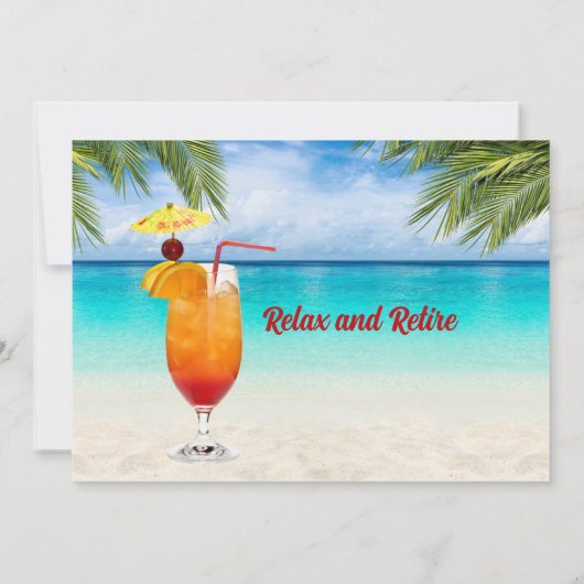 50e verjaardag zomer cocktail strand partij kaart (Achterkant)