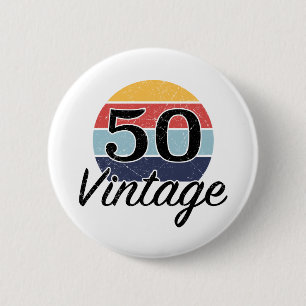  50e verjaardag Zondag Ronde Button 5,7 Cm