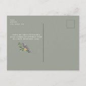 50e verjaardag Zonnebloem Salie Rustieke verjaarda Uitnodiging Briefkaart (Achterkant)