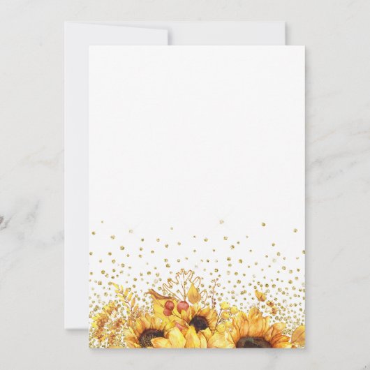 50e verjaardag Zonnebloemen Kaart (Achterkant)