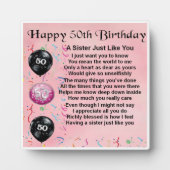 50e verjaardag Zuster Poem Plaque Fotoplaat (Voorkant)