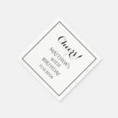 50e verjaardag zwart elegant script modern gejuich servet (Hoek)