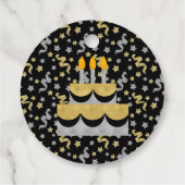 50e verjaardag Zwart en Goud Confetti Bedankjes Labels (Achterkant)