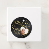 50e verjaardag, zwart en goud Dank u wel Bedankjes Labels (In situ)