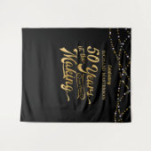 50e verjaardag zwart en goud foto achtergrond wandkleed (Voorkant (horizontaal))