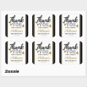 50e verjaardag zwart en goud Hartelijk dank Vierkante Sticker (Vel)