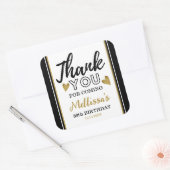 50e verjaardag zwart en goud Hartelijk dank Vierkante Sticker (Envelop)
