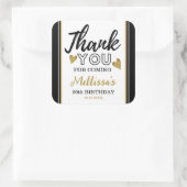 50e verjaardag zwart en goud Hartelijk dank Vierkante Sticker (Tas)