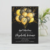 50e verjaardag zwart en goud kaart (Staand voorkant)