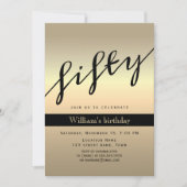 50e verjaardag zwart en goud kaart (Voorkant)