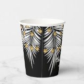 50e verjaardag zwart en goud tropisch papieren bekers (Rechts)