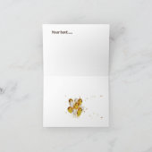 50e verjaardag zwart en gouden elegante verjaardag kaart (Binnen)