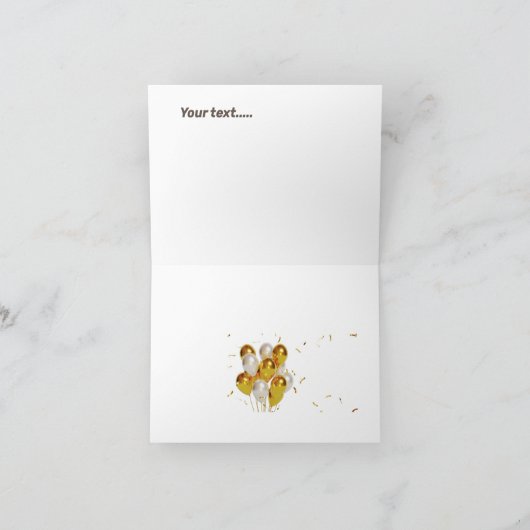 50e verjaardag zwart en gouden elegante verjaardag kaart (Binnen)