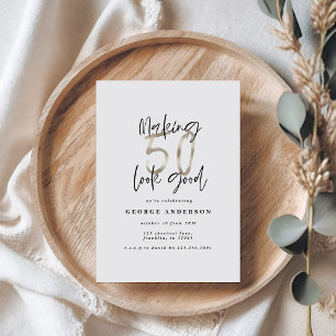 50e verjaardag zwart en zilveren elegant modern