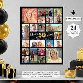 50e verjaardag zwart goud 21 foto's juichen voor j poster