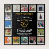 50e verjaardag zwart goud foto collage legpuzzel (Verticaal)