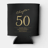 50e verjaardag zwart goud foto template blikjeskoeler (Voorkant)