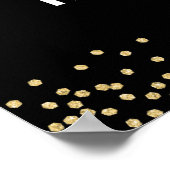 50e verjaardag zwart goud fotofeest poster (Hoek)