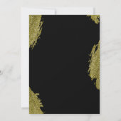 50e verjaardag zwart goud glitter party kaart (Achterkant)