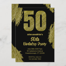 50e verjaardag zwart goud glitter party