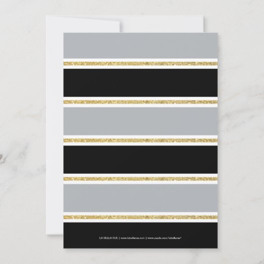 50e verjaardag Zwart Goud Grijs Glitter Confetti Kaart (Achterkant)