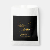 50e verjaardag zwart goud hallo 50 script bedankzakje (Voorkant)